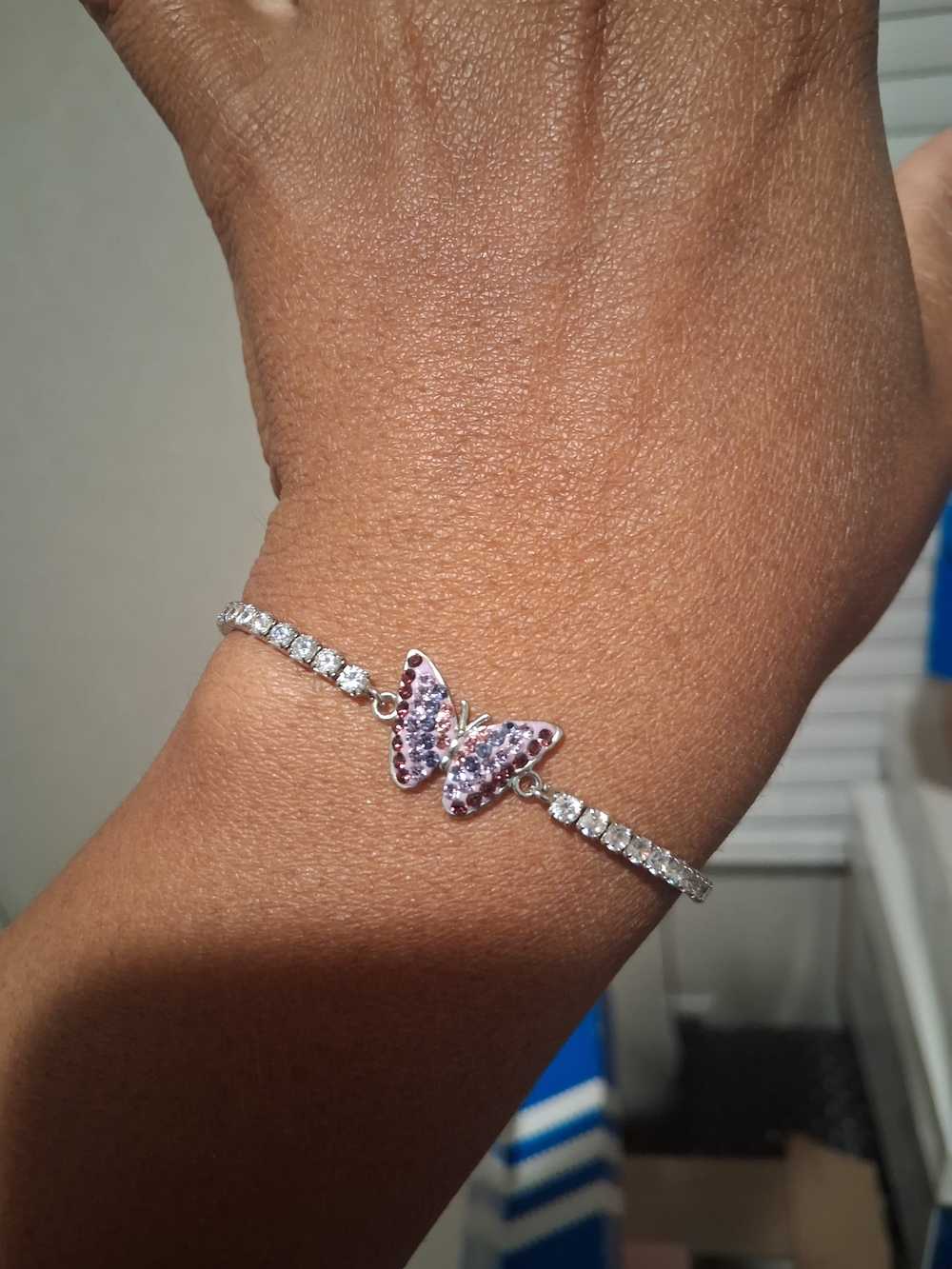 Butterfly Effect Bundle Set Silver Tone Butterfly Tennis Bracelet